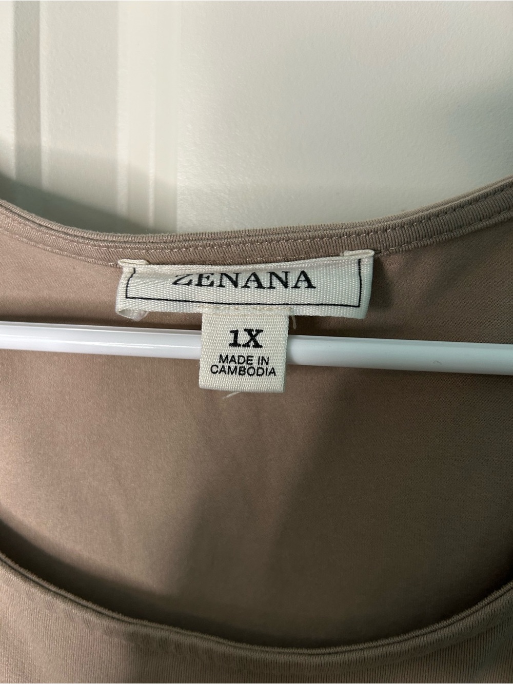 Zenana Taupe Scoop Neck Babydoll Top - Picture 4 of 8